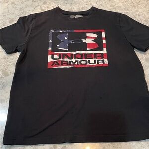 Under Armour Boy’s Black Tee with Flag Logo